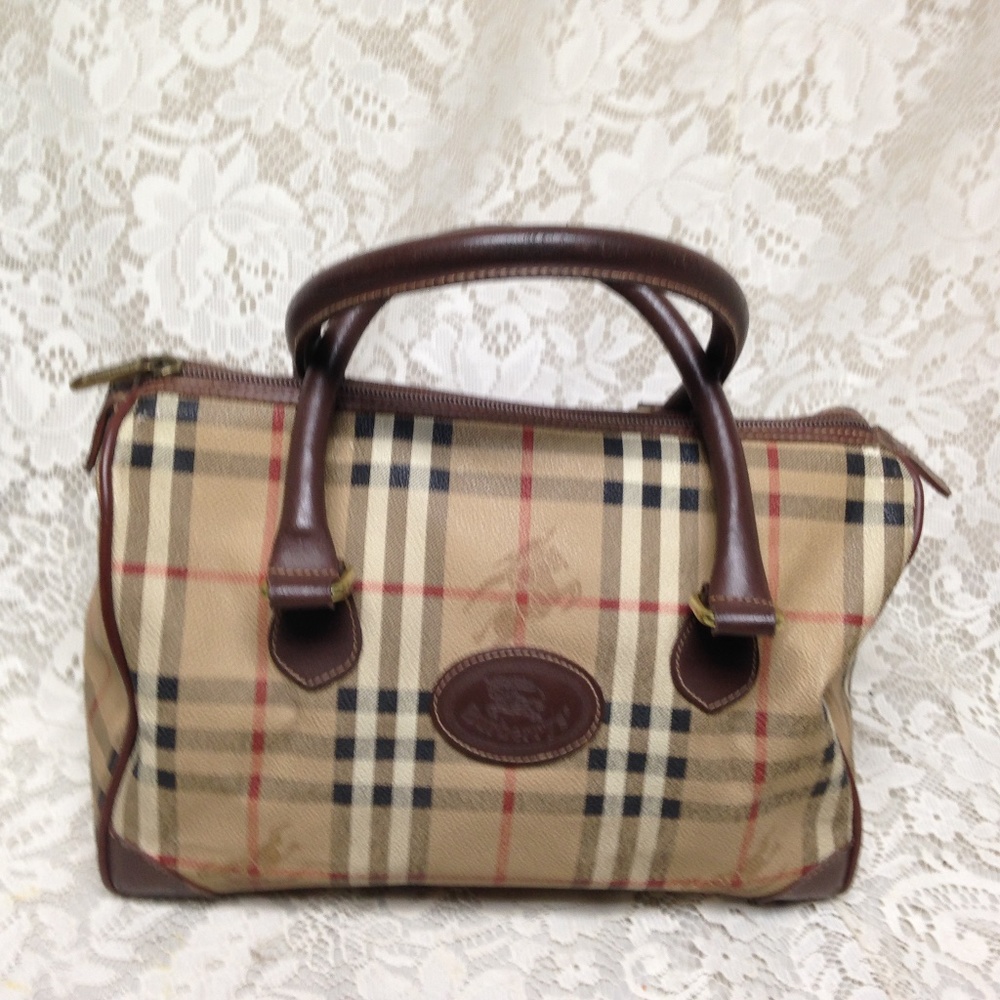 Burberry Tan and Brown Satchel